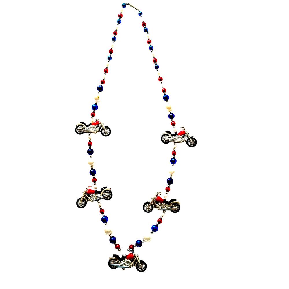 Harley Davidson Y2K Mardi Gras New Years Eve Party Bead Motorcycle Necklace